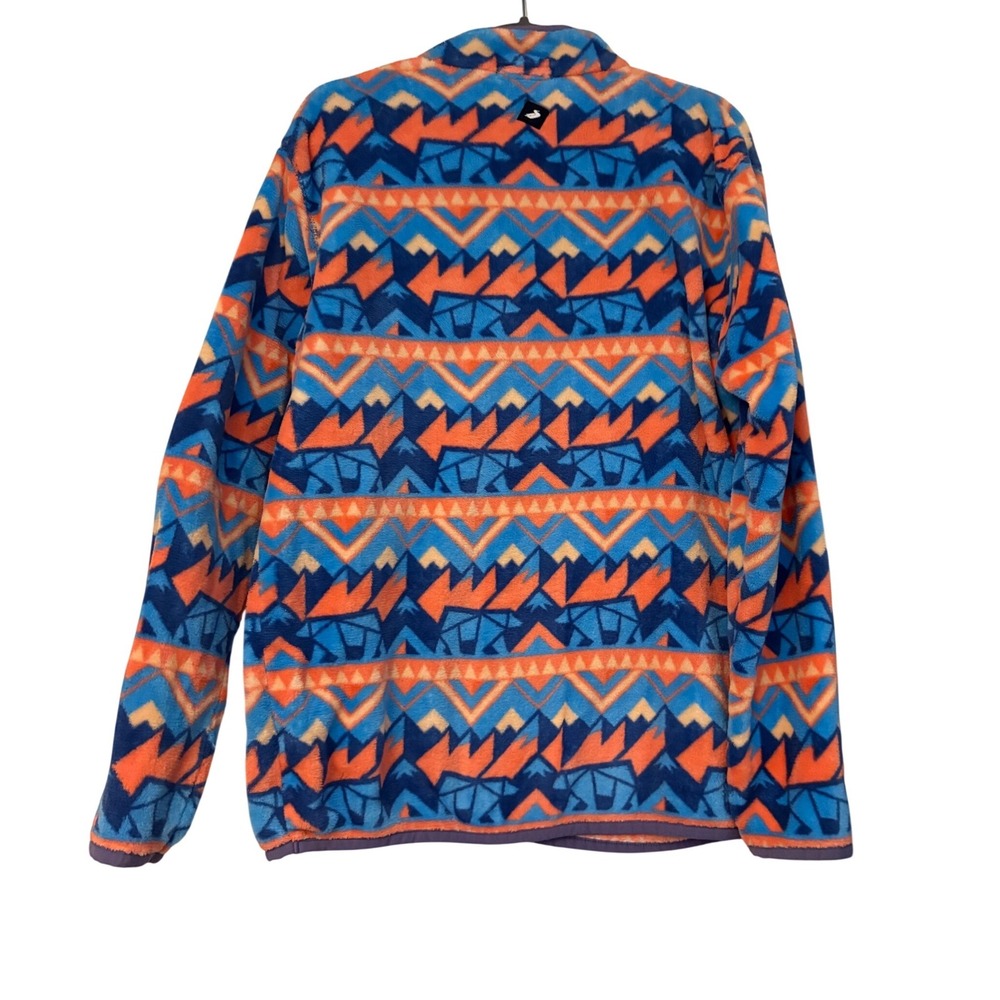 Southern Marsh Fairbanks Pullover Blue Orange Geometric Fleece 1/4‎ Zip HGTN566 - Picture 7 of 12